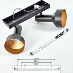 Lampes Dorées-hofstein Plafonnier Musko Noir, 2 lumières