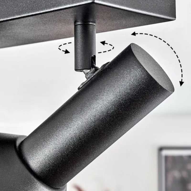 Lampes Dorées-hofstein Plafonnier Musko Noir, 2 lumières