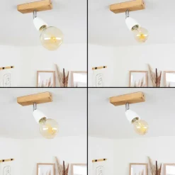 Lampes Vintages & Rétros-hofstein Plafonnier Musland Brun, Chrome, 1 lumière