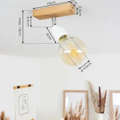 Lampes Vintages & Rétros-hofstein Plafonnier Musland Brun, Chrome, 1 lumière