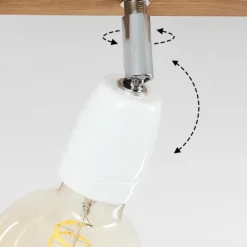 Lampes Vintages & Rétros-hofstein Plafonnier Musland Brun, Chrome, 1 lumière