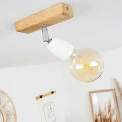 Lampes Vintages & Rétros-hofstein Plafonnier Musland Brun, Chrome, 1 lumière