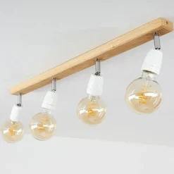 hofstein Plafonnier Musland Brun, Chrome, 4 lumières