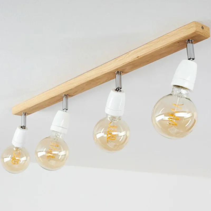 hofstein Plafonnier Musland Brun, Chrome, 4 lumières