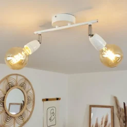 hofstein Plafonnier Musland Chrome, Blanc, 2 lumières* Spots Et Projecteurs