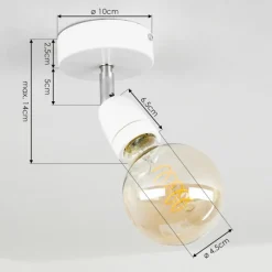 hofstein Plafonnier Musland Chrome, Blanc, 1 lumière* Spots Et Projecteurs