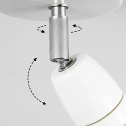 hofstein Plafonnier Musland Chrome, Blanc, 1 lumière* Spots Et Projecteurs