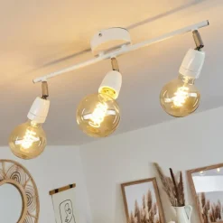 hofstein Plafonnier Musland Chrome, Blanc, 3 lumières* Spots Et Projecteurs