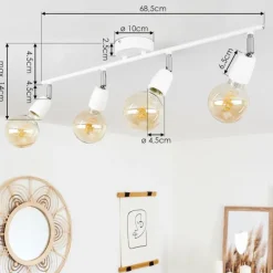 hofstein Plafonnier Musland Chrome, Blanc, 4 lumières* Spots Et Projecteurs