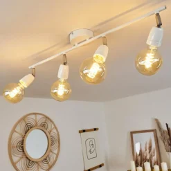 hofstein Plafonnier Musland Chrome, Blanc, 4 lumières* Spots Et Projecteurs