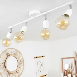 hofstein Plafonnier Musland Chrome, Blanc, 4 lumières* Spots Et Projecteurs