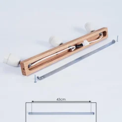 Lampes Vintages & Rétros-hofstein Plafonnier Musland Chrome, Bois foncé, Blanc, 3 lumières