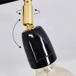 Lampes Dorées-hofstein Plafonnier Musland Or, Noir, 3 lumières