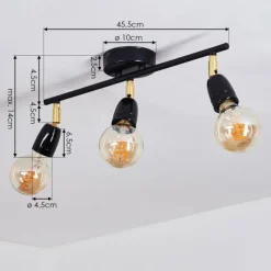 Lampes Dorées-hofstein Plafonnier Musland Or, Noir, 3 lumières