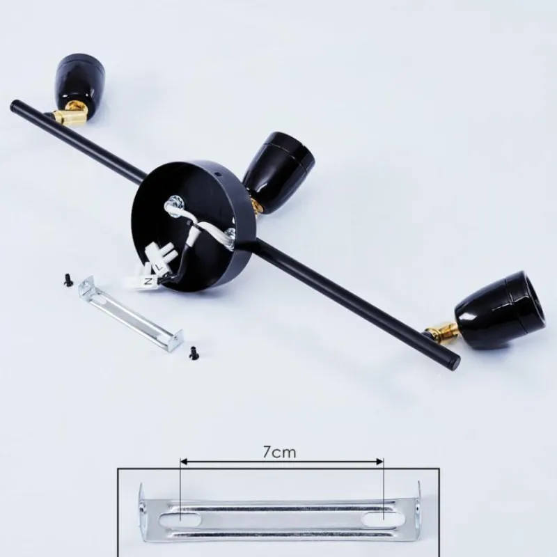 Lampes Dorées-hofstein Plafonnier Musland Or, Noir, 3 lumières