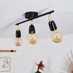 Lampes Dorées-hofstein Plafonnier Musland Or, Noir, 3 lumières