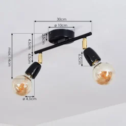 Lampes Dorées-hofstein Plafonnier Musland Or, Noir, 2 lumières