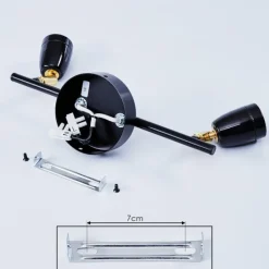 Lampes Dorées-hofstein Plafonnier Musland Or, Noir, 2 lumières