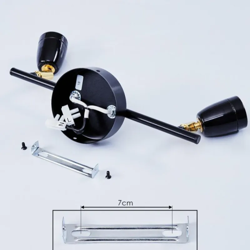 Lampes Dorées-hofstein Plafonnier Musland Or, Noir, 2 lumières