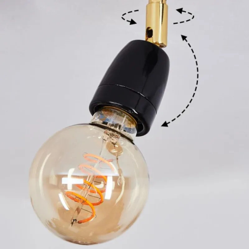 Lampes Dorées-hofstein Plafonnier Musland Or, Noir, 2 lumières