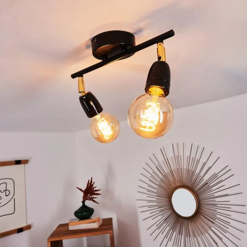 Lampes Dorées-hofstein Plafonnier Musland Or, Noir, 2 lumières