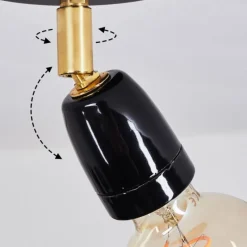 Lampes Dorées-hofstein Plafonnier Musland Or, Noir, 1 lumière