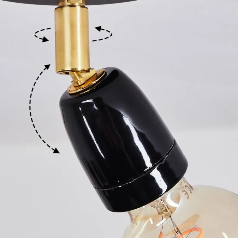 Lampes Dorées-hofstein Plafonnier Musland Or, Noir, 1 lumière