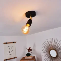 Lampes Dorées-hofstein Plafonnier Musland Or, Noir, 1 lumière