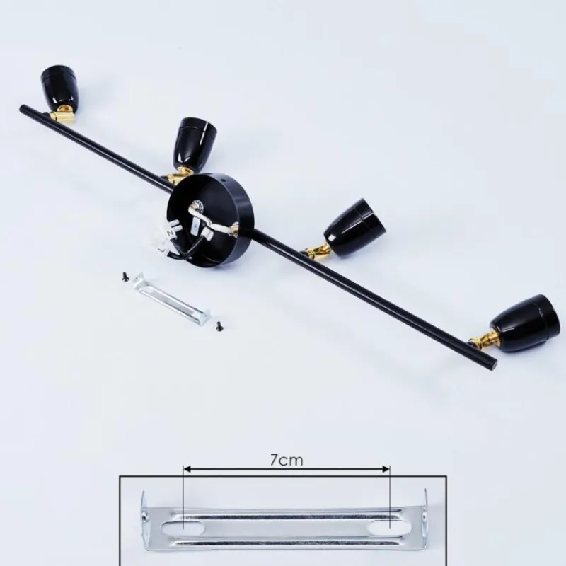 Lampes Dorées-hofstein Plafonnier Musland Or, Noir, 4 lumières