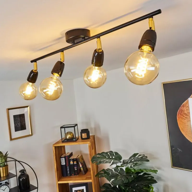 Lampes Dorées-hofstein Plafonnier Musland Or, Noir, 4 lumières