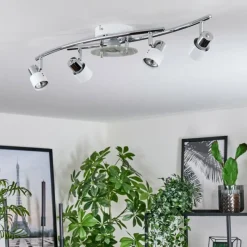 hofstein Plafonnier Naalisvaara Chrome, Blanc, 5 lumières