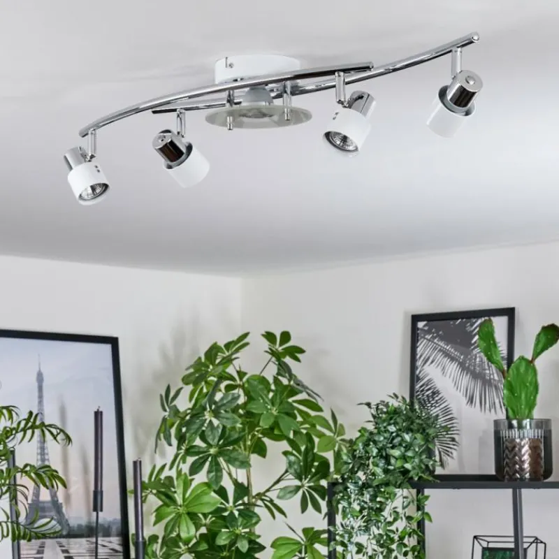 hofstein Plafonnier Naalisvaara Chrome, Blanc, 5 lumières