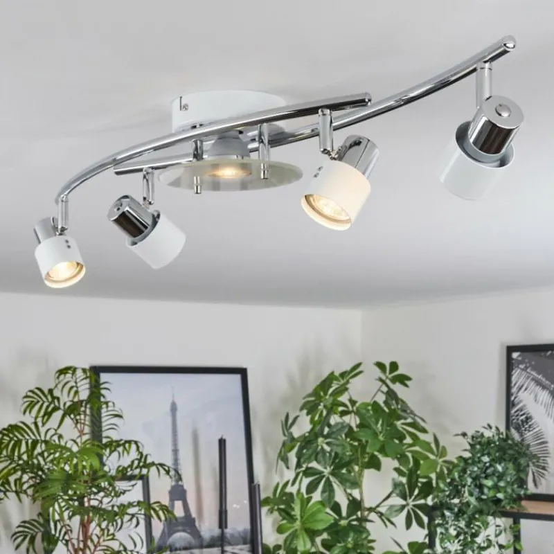 hofstein Plafonnier Naalisvaara Chrome, Blanc, 5 lumières