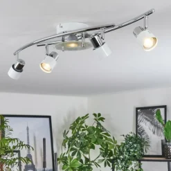 hofstein Plafonnier Naalisvaara Chrome, Blanc, 5 lumières