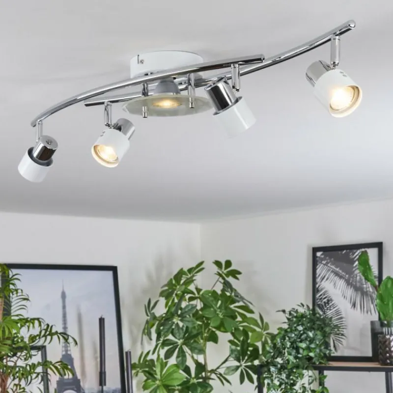 hofstein Plafonnier Naalisvaara Chrome, Blanc, 5 lumières