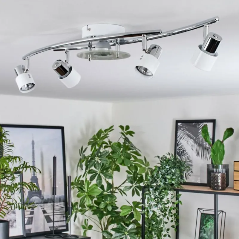 hofstein Plafonnier Naalisvaara Chrome, Blanc, 5 lumières