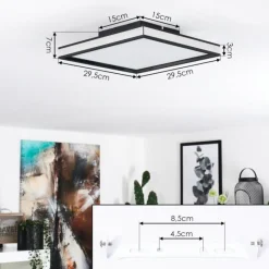 hofstein Plafonnier Nabbas LED Noir, 1 lumière