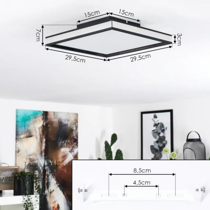 hofstein Plafonnier Nabbas LED Noir, 1 lumière