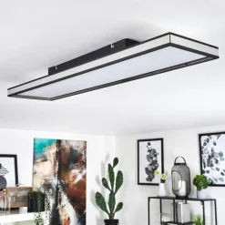 hofstein Plafonnier Nabbas LED Noir, 1 lumière, Télécommandes