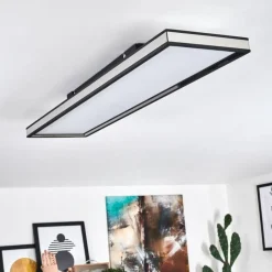 hofstein Plafonnier Nabbas LED Noir, 1 lumière, Télécommandes