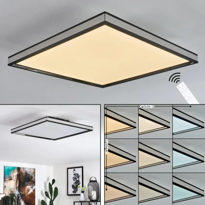 hofstein Plafonnier Nabbas LED Noir, 1 lumière