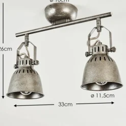 hofstein Plafonnier Nanlia Gris, Argenté, 2 lumières