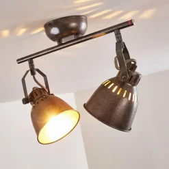 hofstein Plafonnier Nanlia Gris, Argenté, 2 lumières