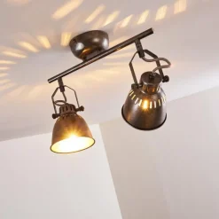 hofstein Plafonnier Nanlia Gris, Argenté, 2 lumières