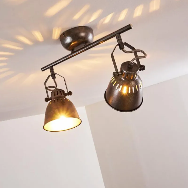 hofstein Plafonnier Nanlia Gris, Argenté, 2 lumières