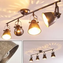 hofstein Plafonnier Nanlia Gris, Argenté, 4 lumières