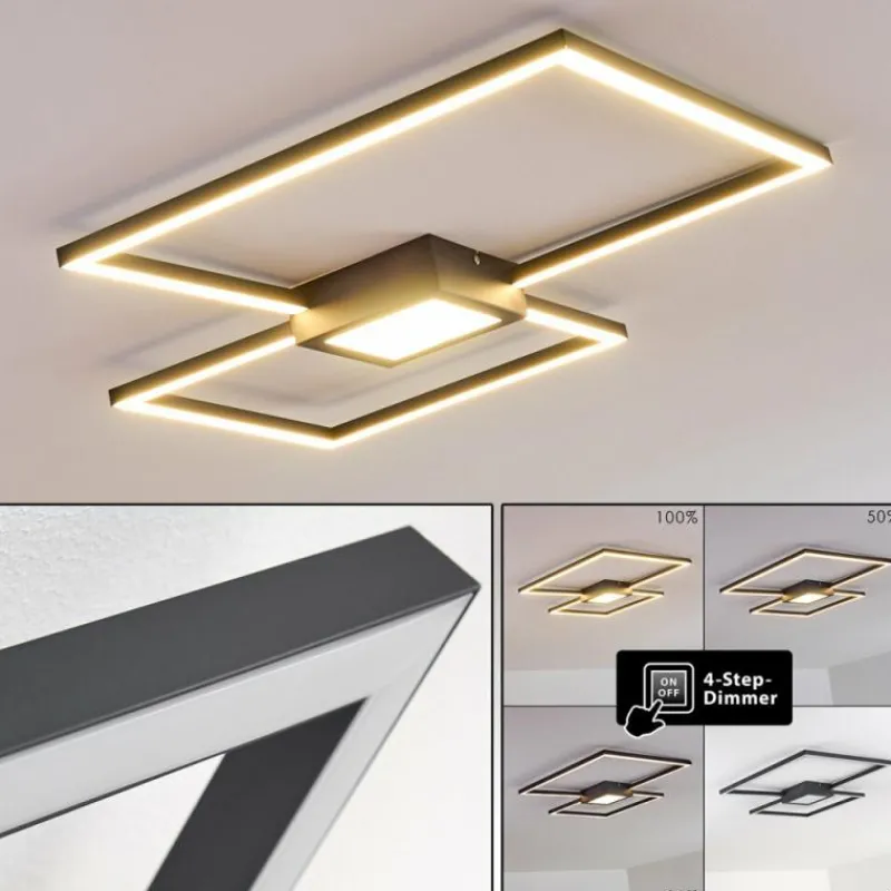hofstein Plafonnier Narpes LED Anthracite, 1 lumière