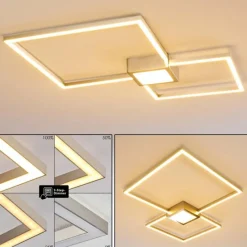 hofstein Plafonnier Narpes LED Nickel mat, 1 lumière