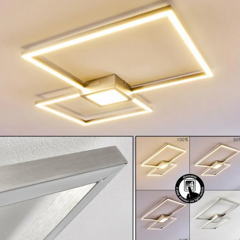 hofstein Plafonnier Narpes LED Nickel mat, 1 lumière