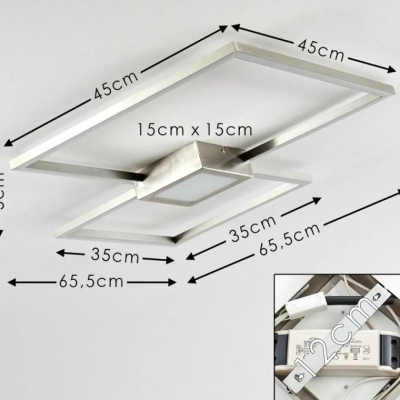 hofstein Plafonnier Narpes LED Nickel mat, 1 lumière